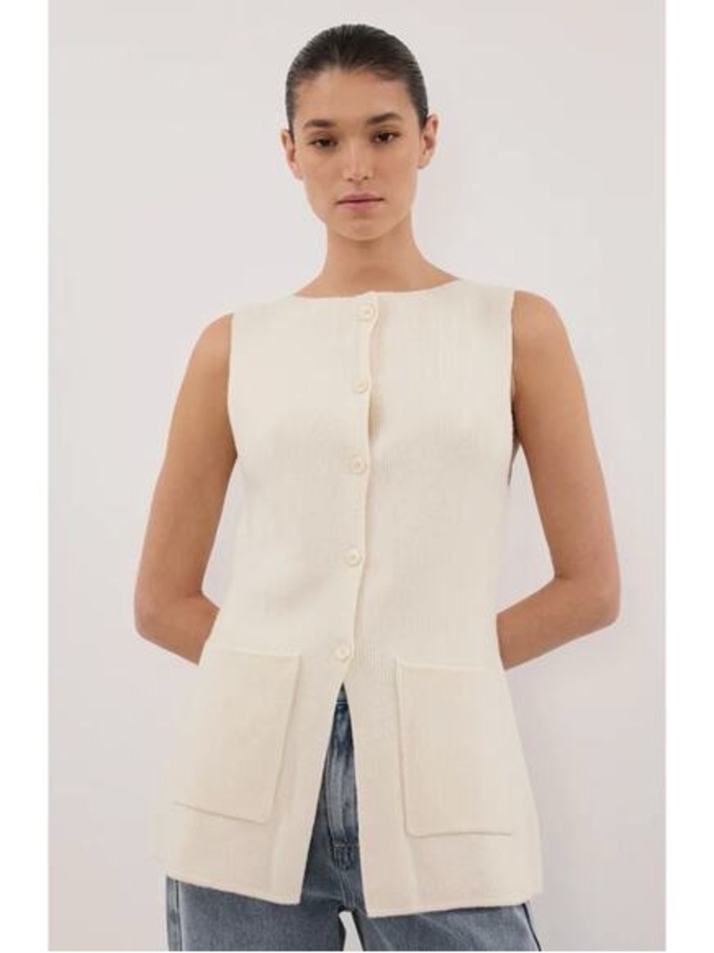 DISSH Cream Two-Piece Knit Vest and Skirt Set - Picture 4 of 16